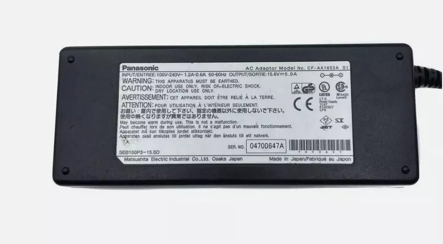 Genuine OEM 78W AC Charger For Panasonic Toughbook CF-52/53/19/73 CF-AA1623A US