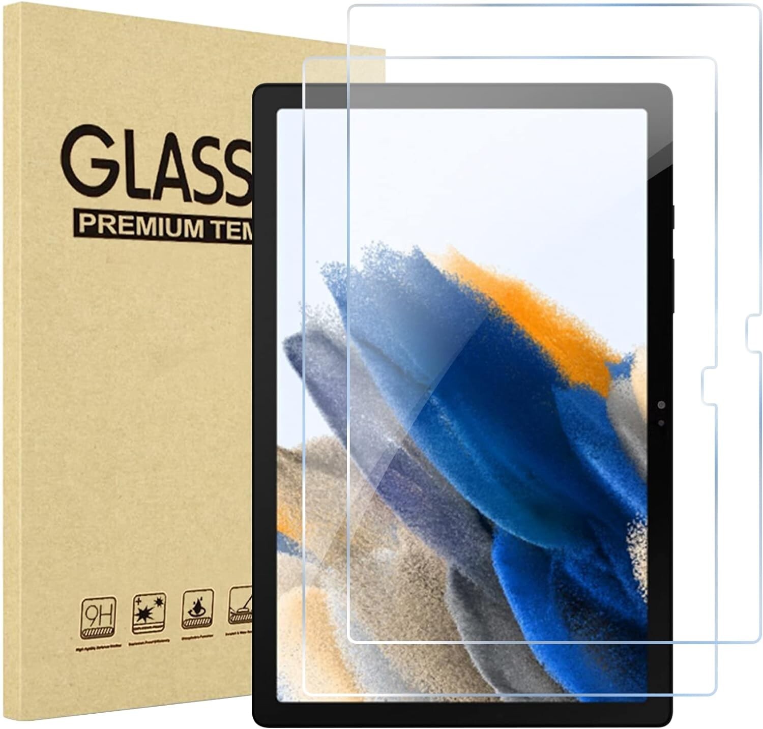 2X Tempered Glass Screen Protector Samsung Galaxy Tab A8 10.5 (2022) SM-X200/205