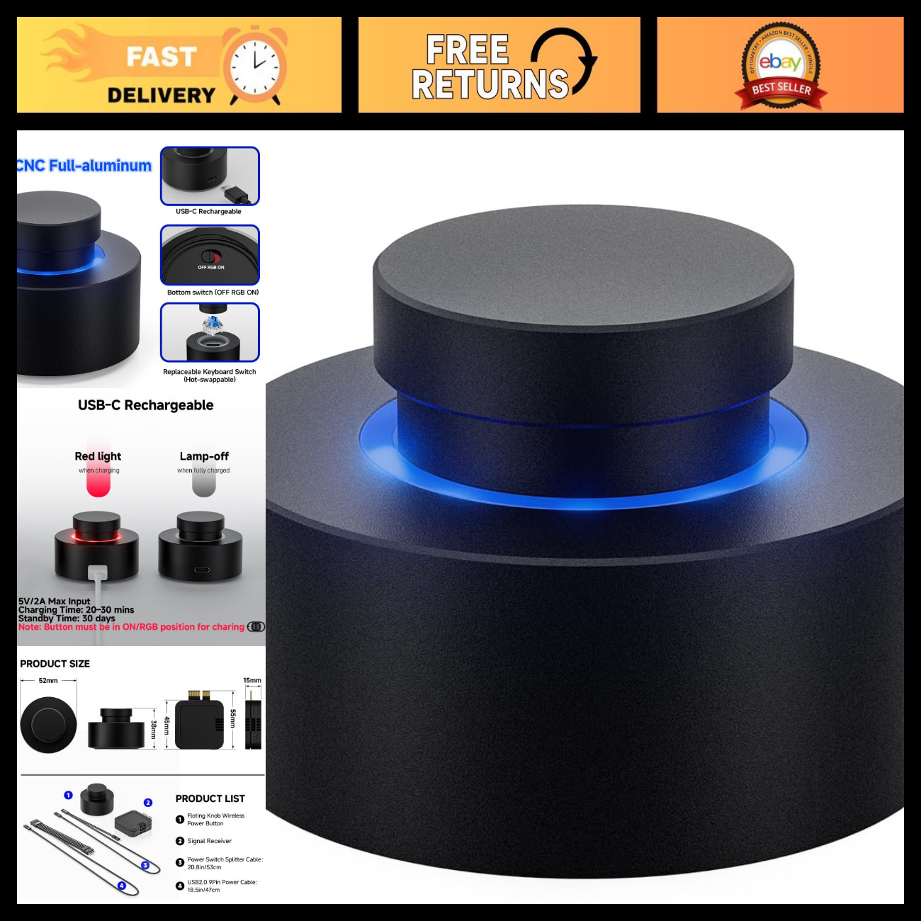 Wireless Remote PC Power Switch - Desktop ON/OFF Button for Computer Motherboard