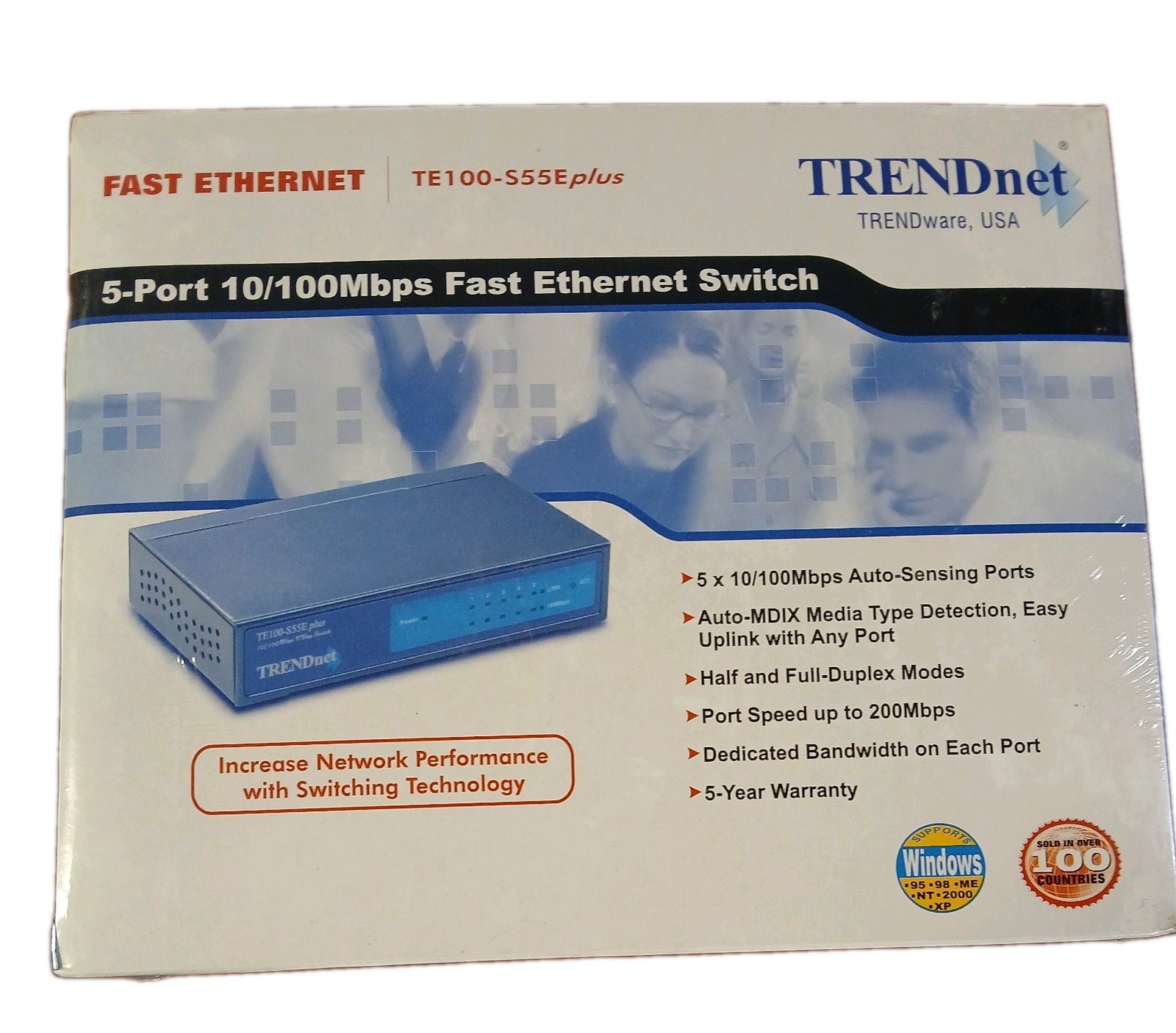 TRENDnet TE100-S55E Plus  5-Port External Switch Ethernet New Sealed
