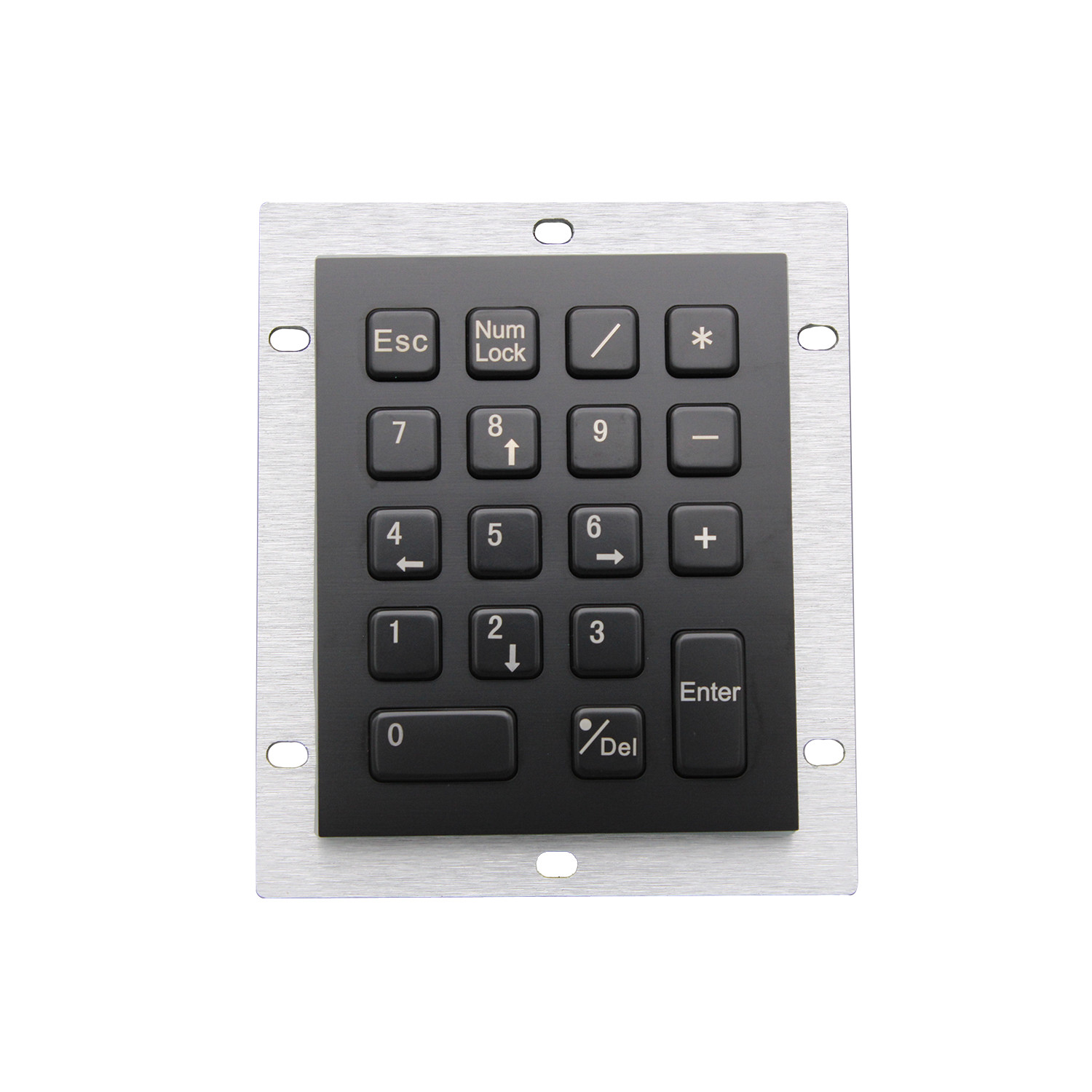 Black Stainless Steel USB kiosk Keyboard With 18 Keys Metal Numeric Keypad