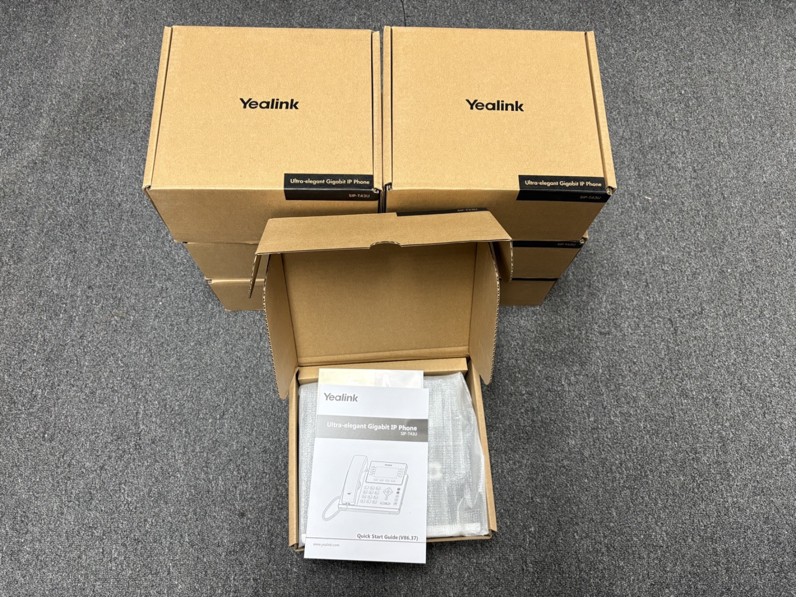 Lot of 7 Yealink Ultra-Elegant Gigabit IP Desk Phone SIP-T43U