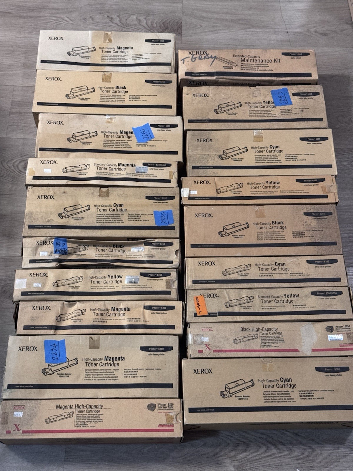 Lot of 19 Genuine Xerox Toner Cartridges – Phaser 6360, 6350 & 6250 – New/Unused