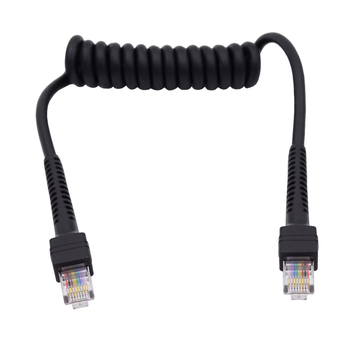 NFHK RJ45 Cat6 8P8C UTP Male to Male Stretch Coiled Cable Lan Ethernet 100cm