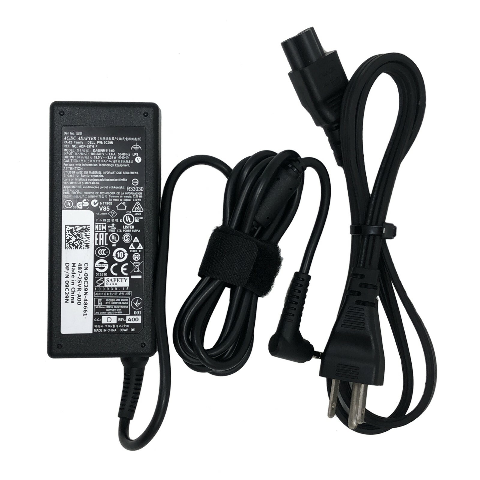 Genuine Dell DA65NM111-00 AC Adapter 19.5V 3.34A 4.0mm Laptop Charger 9C29N OEM