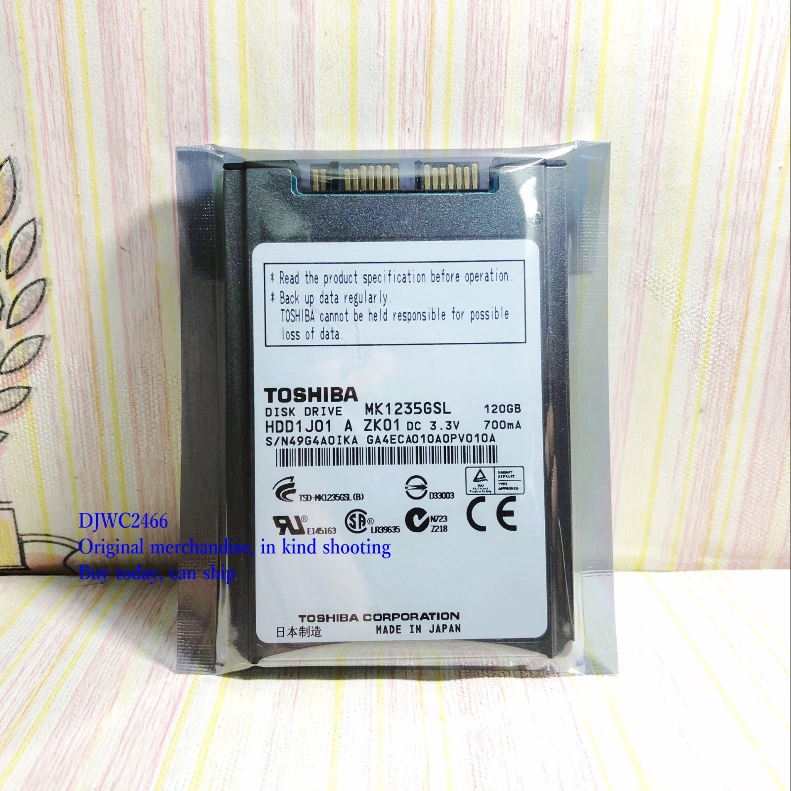Toshiba MK1235GSL 120GB,Internal,4200RPM,1.8" (HDD1J01) SATA HDD 