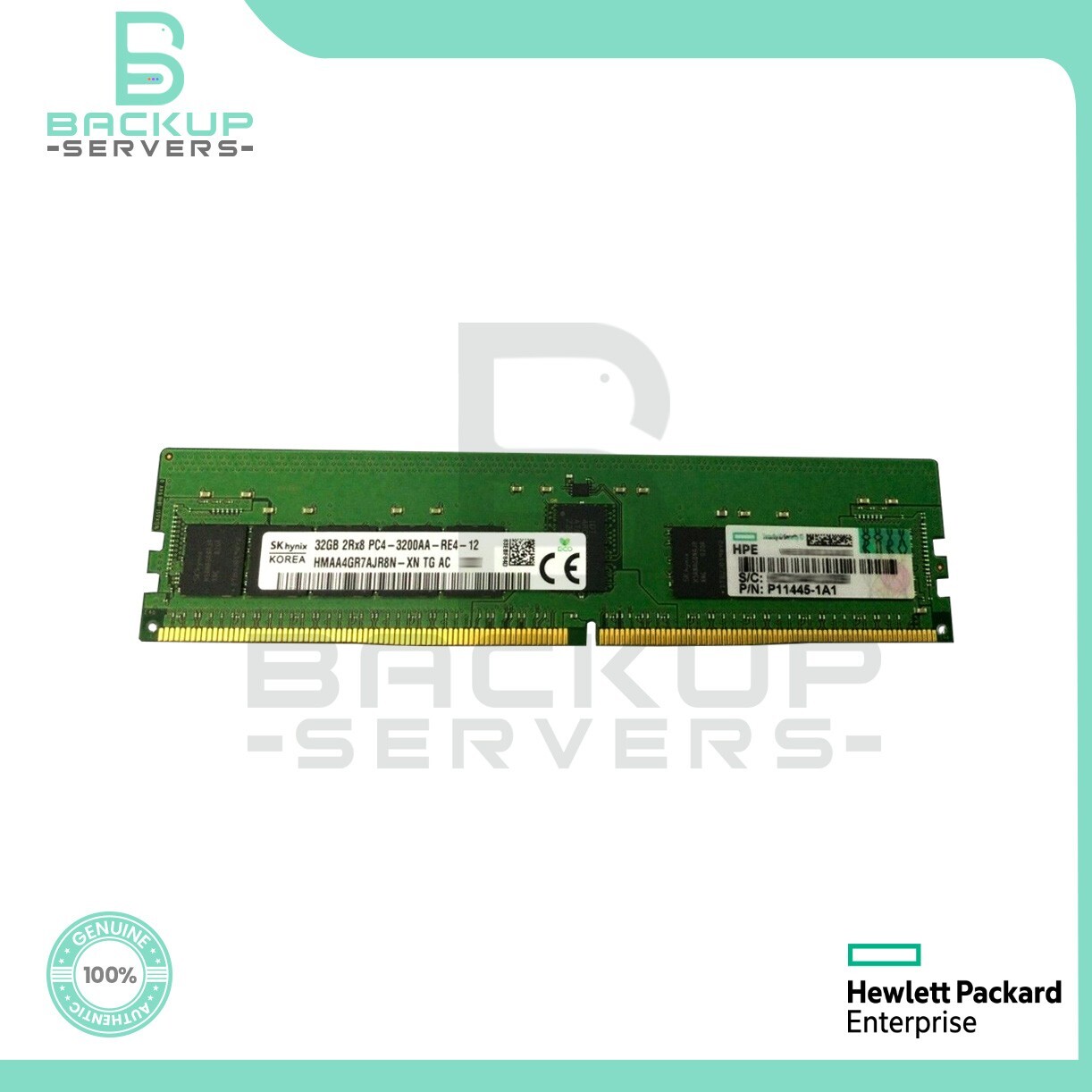P07644-B21 HP 32GB 3200MHz PC4-25600 CL22 2Rx8 ECC Reg Memory P11445-1A1