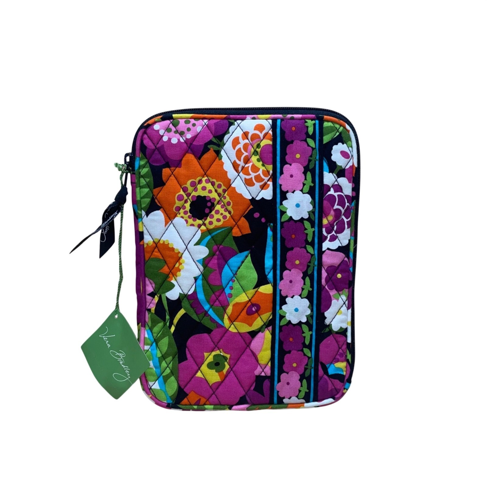 Vera Bradley Women’s Va Va Bloom Floral Print Black Quilted E-Reader Sleeve