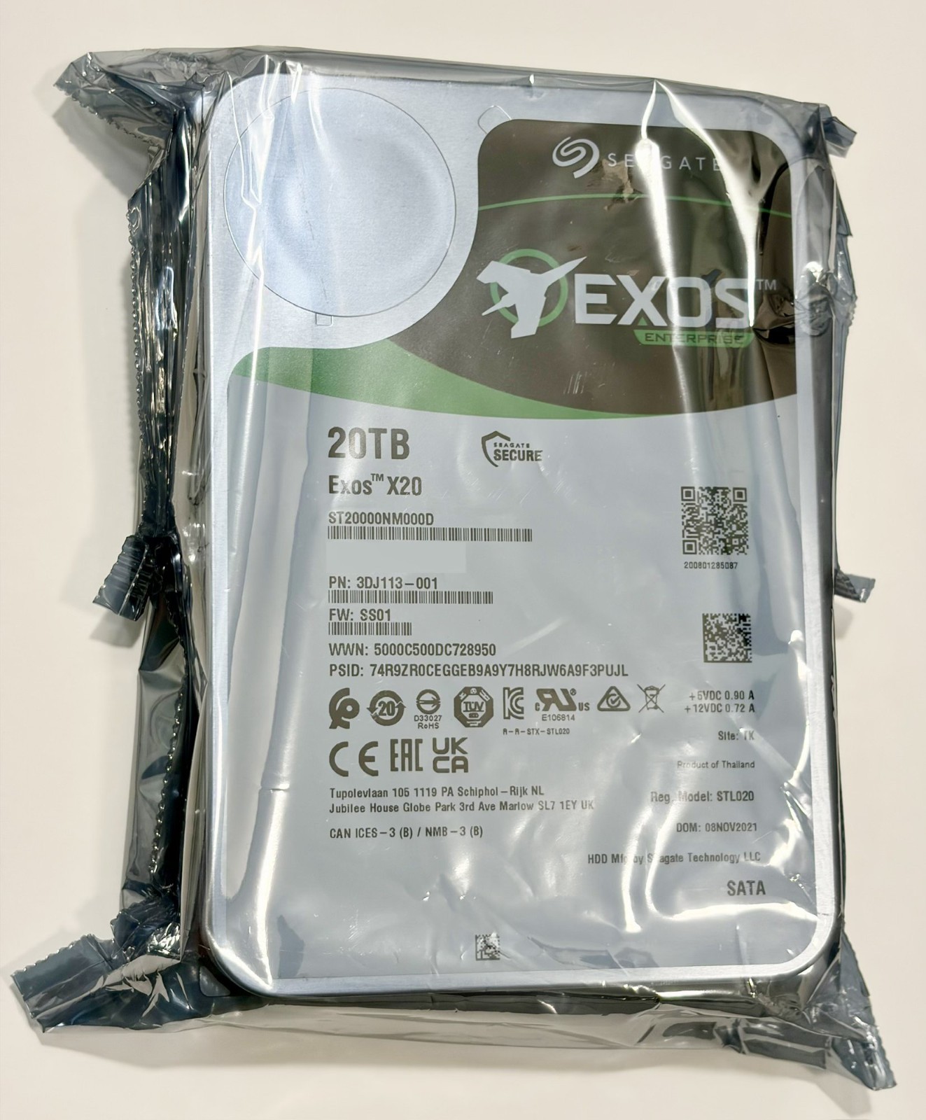 SEAGATE 20TB 3.5" EXOS X20 SATA 6Gb/s Enterprise HDD (BRAND NEW)