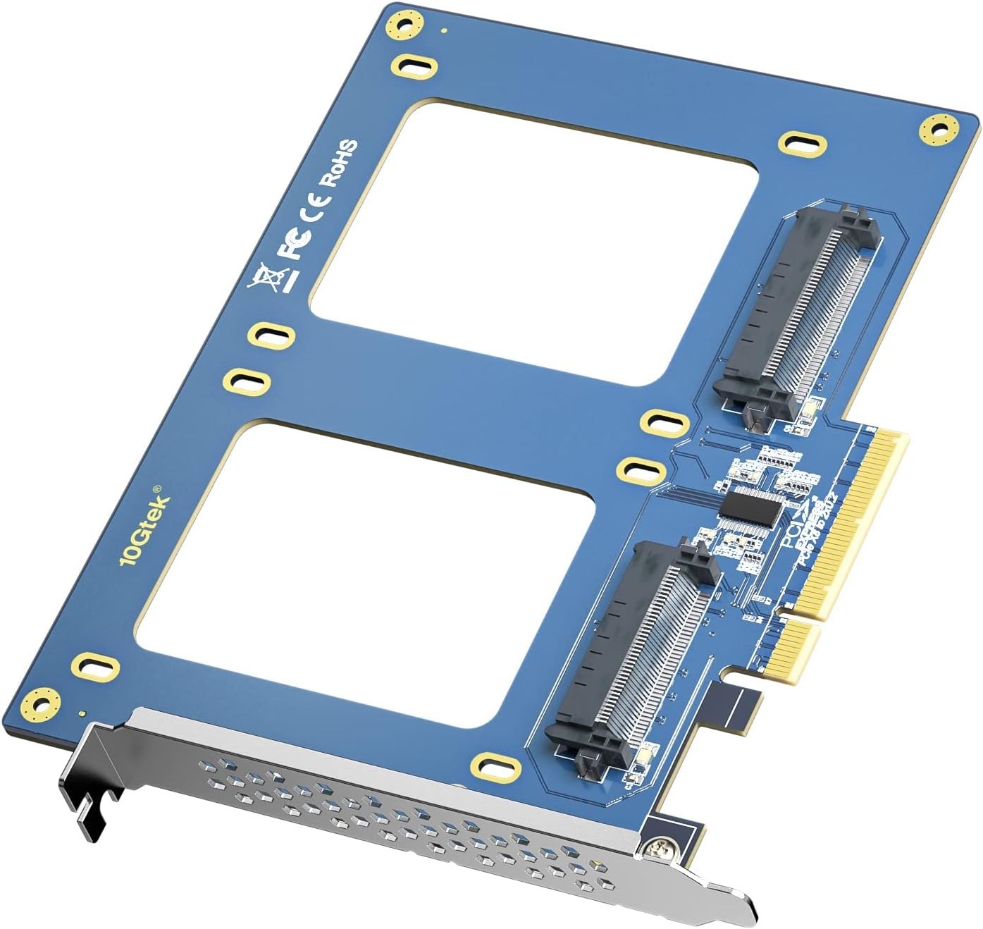 10GTEK PCIe 3.0 x8 to Dual U.2 NVMe SSD (2x) SFF-8639, U.2,
