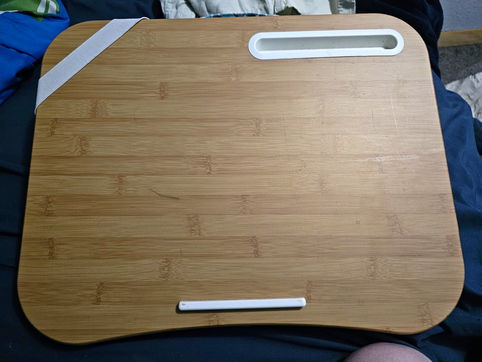 Bamboo Laptop Lap Desk + Geometric Zippered Sleeve w/ Handle Fits 15 in