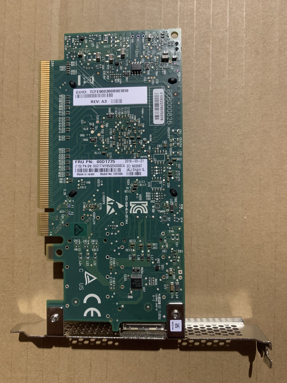 *LENOVO MELLANOX CONNECT-IB FDR SINGLE PORT PCI-E ADAPTER 00D1773-02-UK