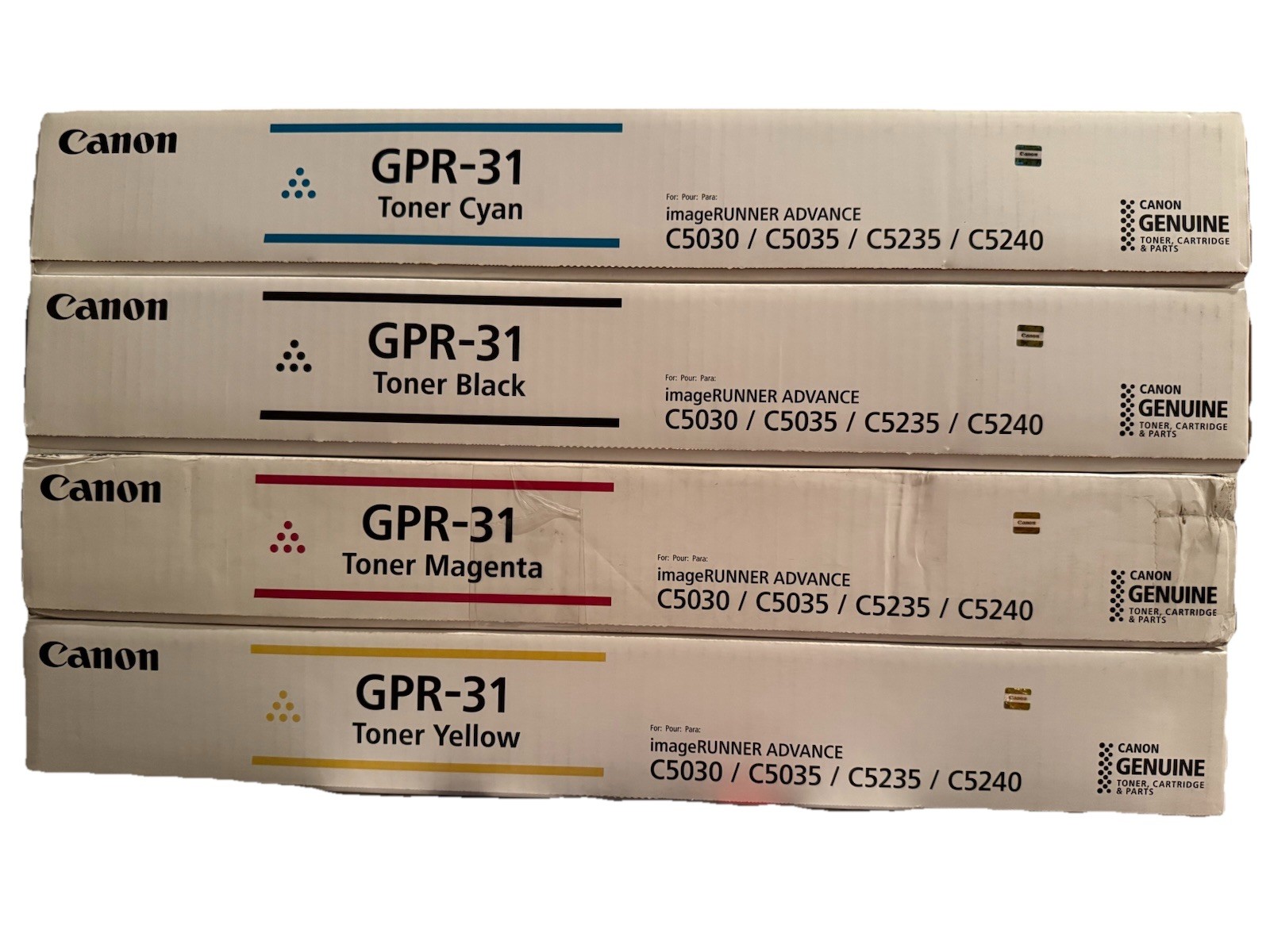 Canon GPR-31 Toner Cartridge Set (OEM) Black. Cyan. Magenta. Yellow