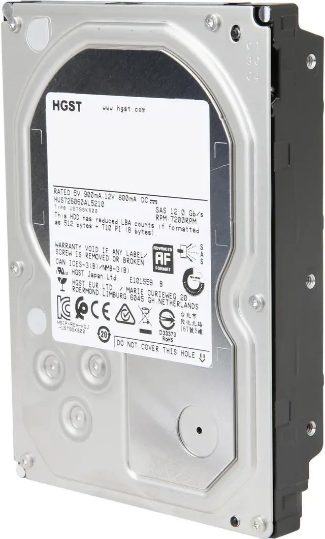 HGST 0F22791 6TB Ultrastar 7K6000 7.2K SAS 12Gb/s 3.5" For Parts