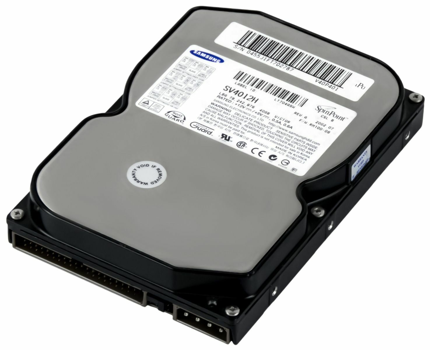 HARD DRIVE SAMSUNG SPINPOINT V40+ SV4012H 40GB 5400RPM 2MB PATA ATA 3.5'' inch