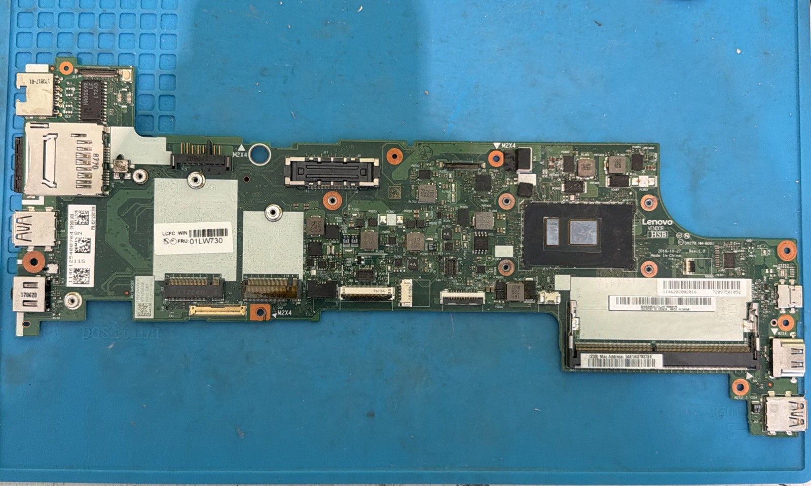 Original 01HY521 Lenovo Thinkpad Mainboard Intel I5-6300U Win X270