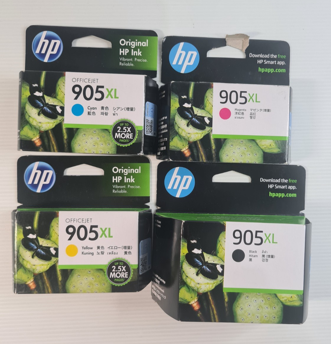 1X Genuine HP 905XL CMYK Ink Cartridge Set Black Cyan Magenta Yellow OfficeJet
