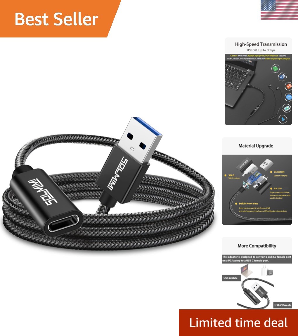 Upgraded 1.2M USB C to USB 3.0 Male Adapter – Fast Charging & Data Transmission
