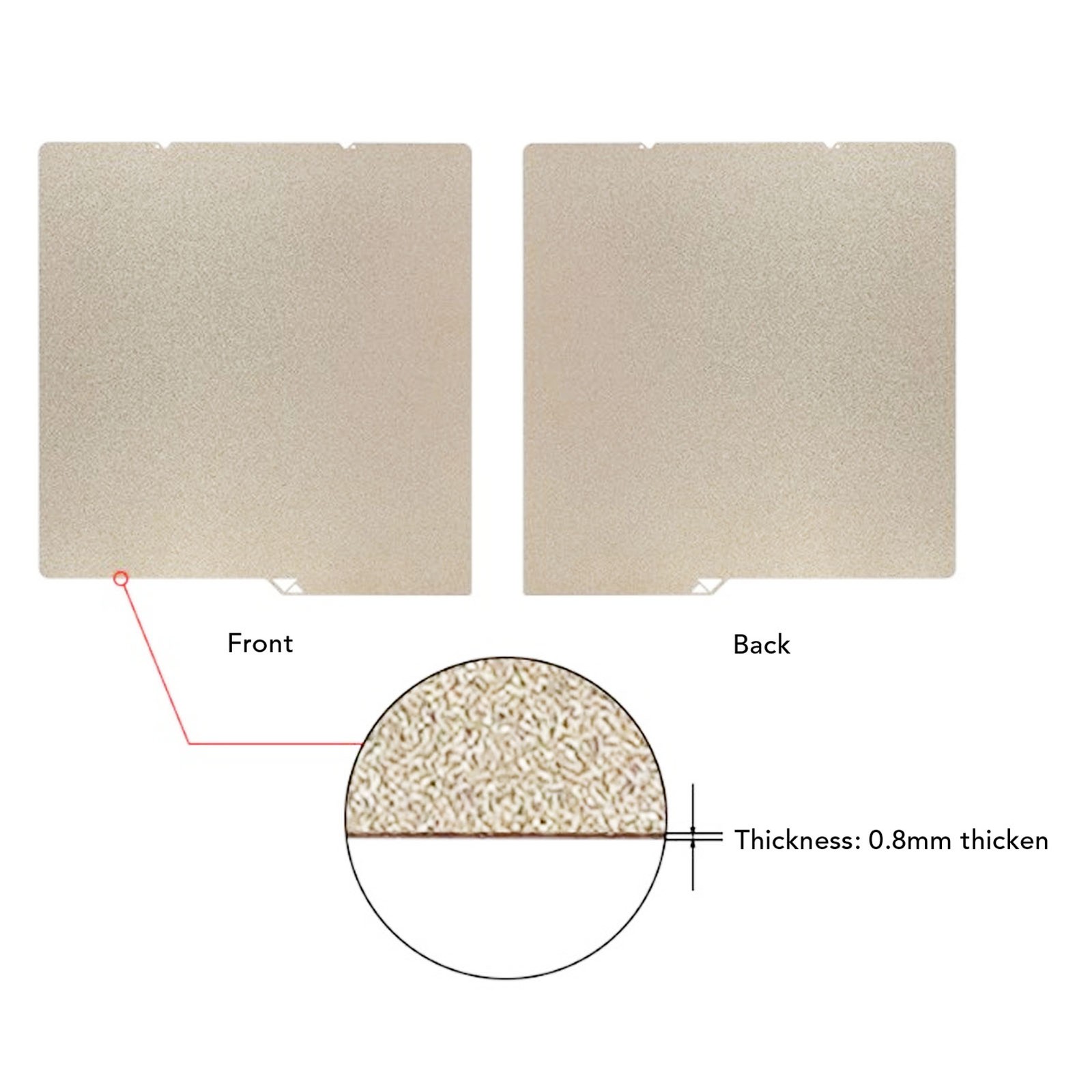 Double Side PEI Build Plate Fit Textured Print Bed Platform 264x276mm Gold