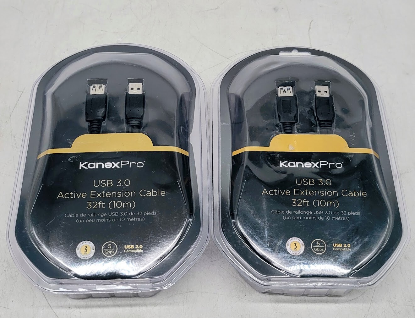 LOT OF 2 KanexPro SuperSpeed USB 3.0 Active Extension Cable EXT-USB32FT