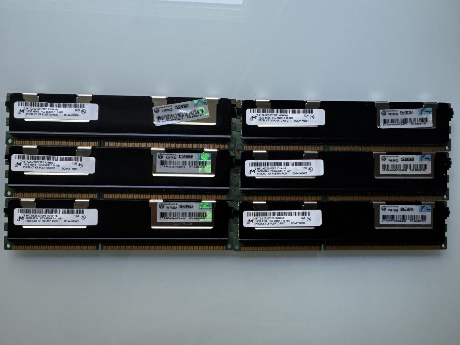 Micron 96GB(16GBx6) 2Rx4 PC3L-8500 DDR3-1066 Server RAM MT72KSZS2G72PZ-1G1M1HE