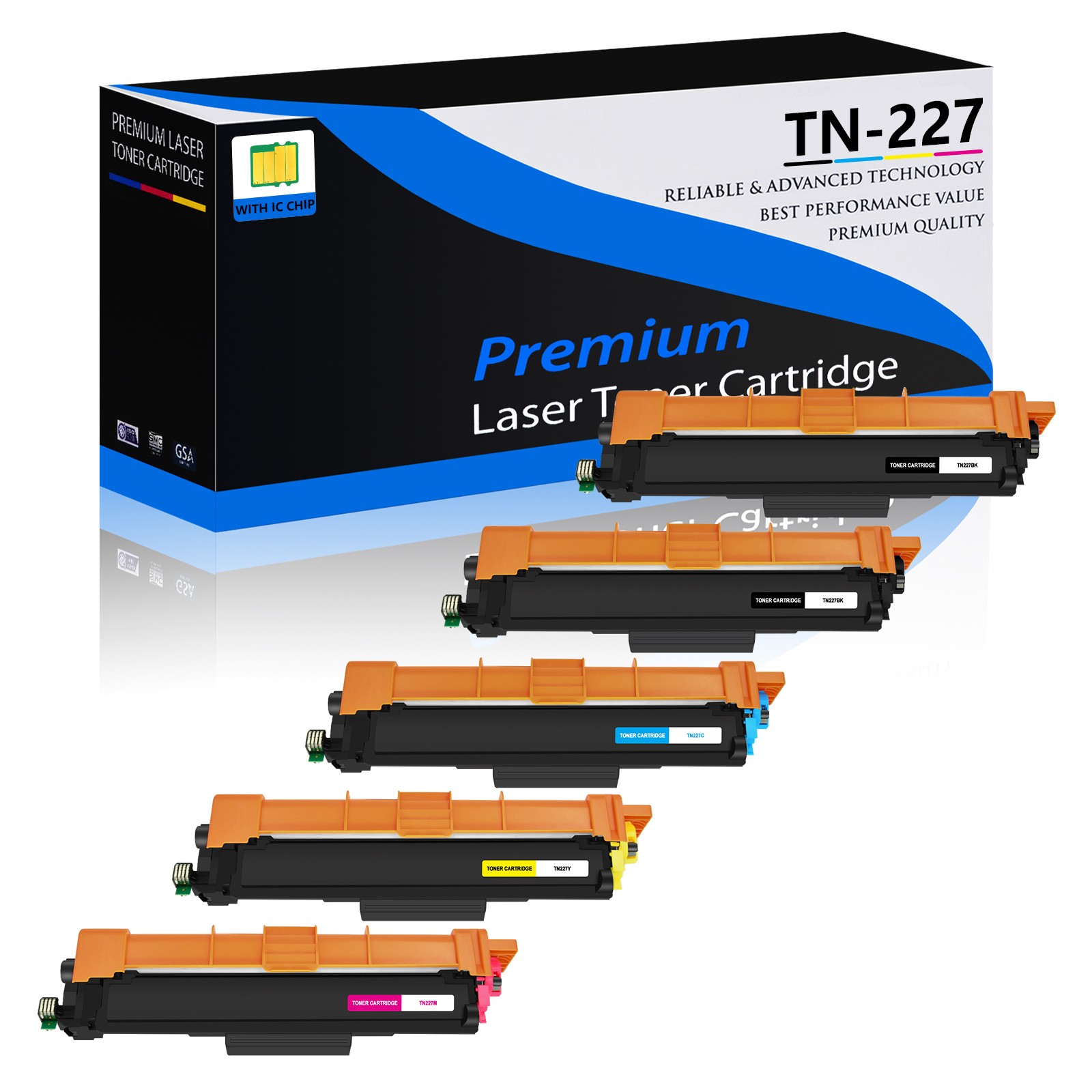 5PK TN-227 B/C/M/Y color Toner for Brother TN223 HL-L3210CW HL-L3230CDW L3270CDW