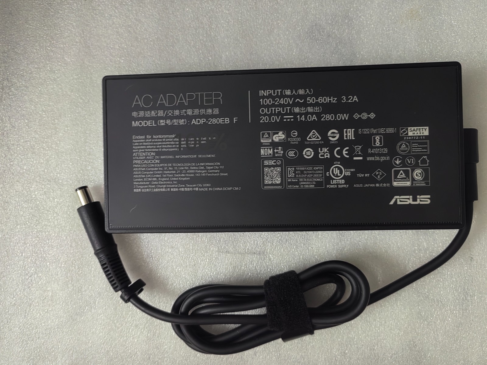 Genuine 20V 14A ADP-280EB F 7.4mm 280W Adapter For ASUS ROG SWIFT PG43UQ monitor