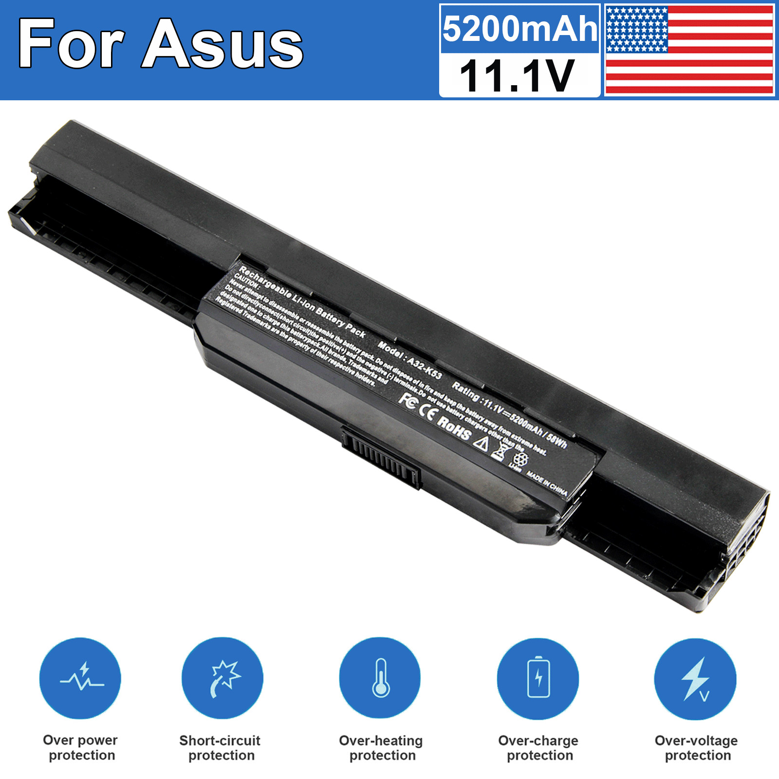 💖LOT A32-K53 Battery For ASUS K53 K53E X54C X53S X53 K53S X53E A41-K53 Replace