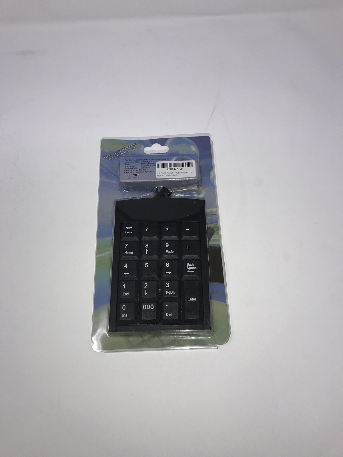 Lot of 4 Microsoft Super Slim Numeric Keypad 19-Key USB New X00142XJLB