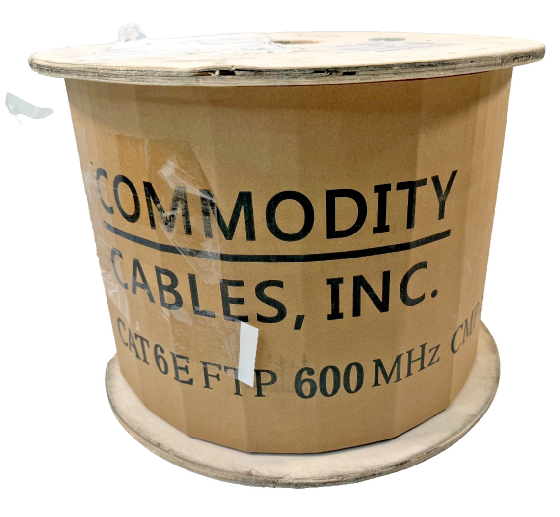 Commodity Cables Cat6E Shielded Plenum Cable Pink 1000ft 600MHz Solid Copper CMP