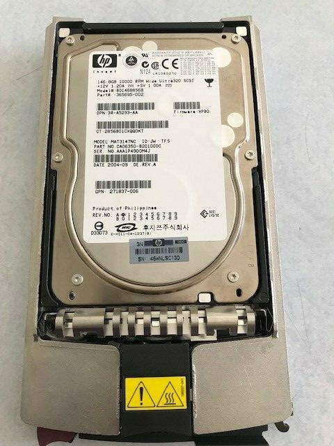 286716-B21,286716- B22,289044-001,404708-001 HP 146GB 10K PLUGGABLHARD DRIVE
