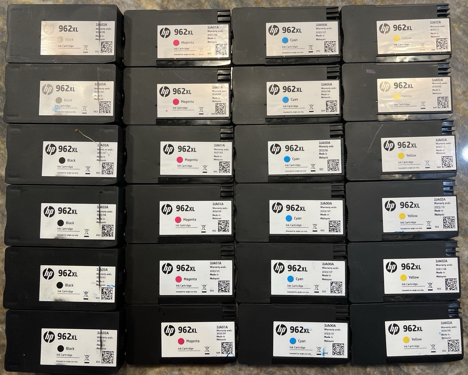 24 Virgin EMPTY Genuine HP 962XL 962 Ink Cartridges NEVER REFILLED PARTS ONLY