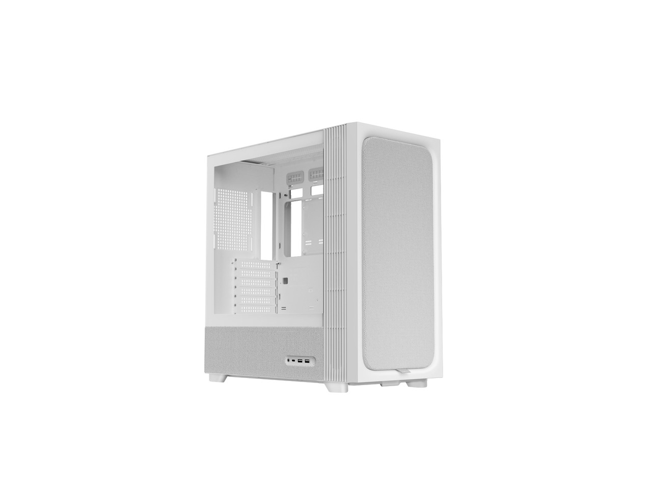 TRYX FLOVA White Mid-Tower ATX PC Case Breathable Fabric-Crafted Tempered Glass