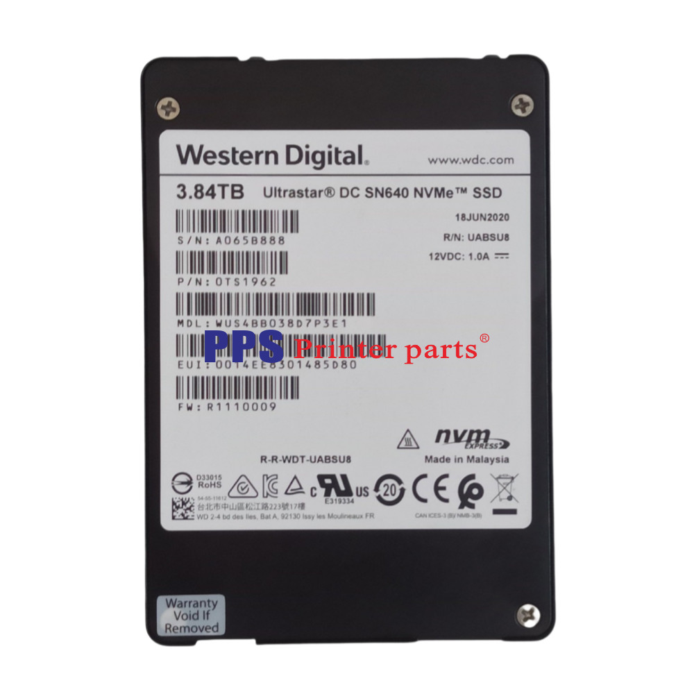 WD Ultrastar SN640 3.84TB 2.5" U.2 PCIe 3.0 NVMe SSD WUS4BB038D7P3E1 100% Health