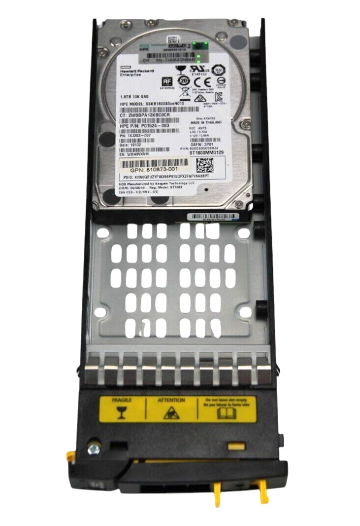 HPE 3PAR StoreServ 8000 1.8TB 10K SAS 12Gb/s SFF 2.5" HDD w/Tray P01524-003