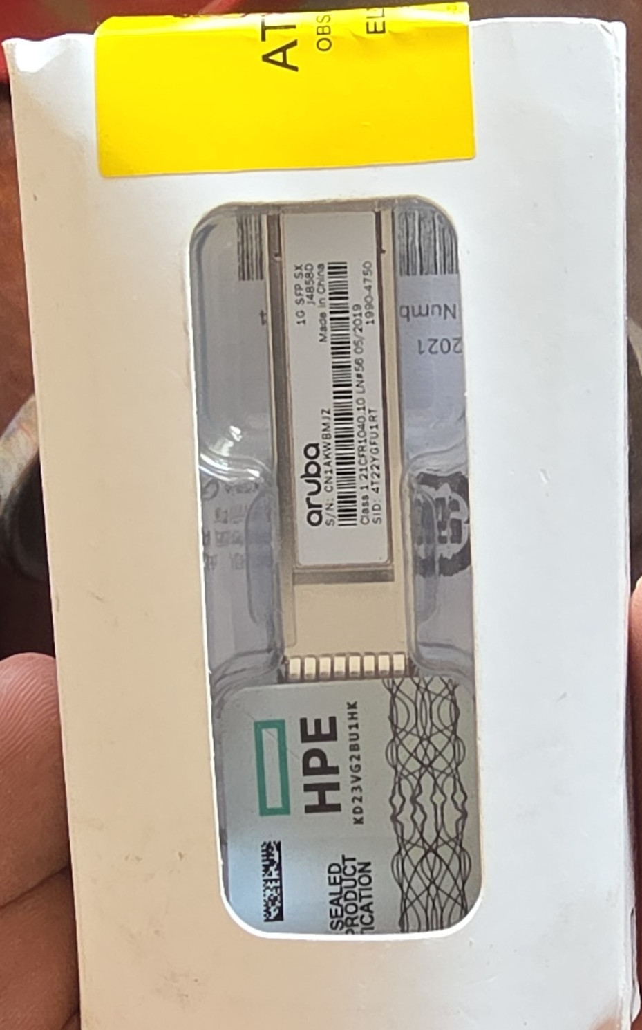 HPE Aruba 1G SFP LC SX 500m MMF Transceiver J4858D 1990-4750