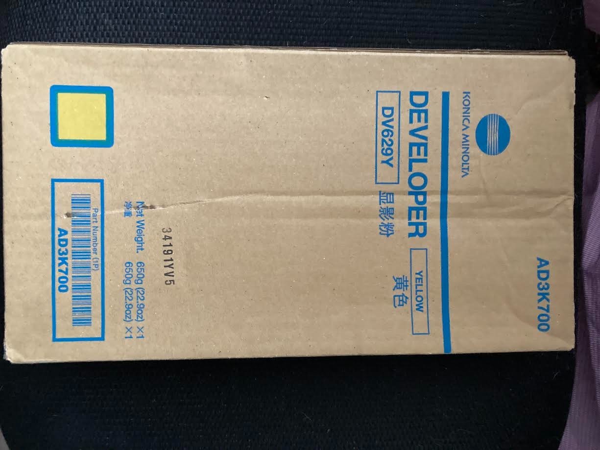 Genuine Konica Minolta C7090 C7100 Yellow Developer AD3K700 DV629Y