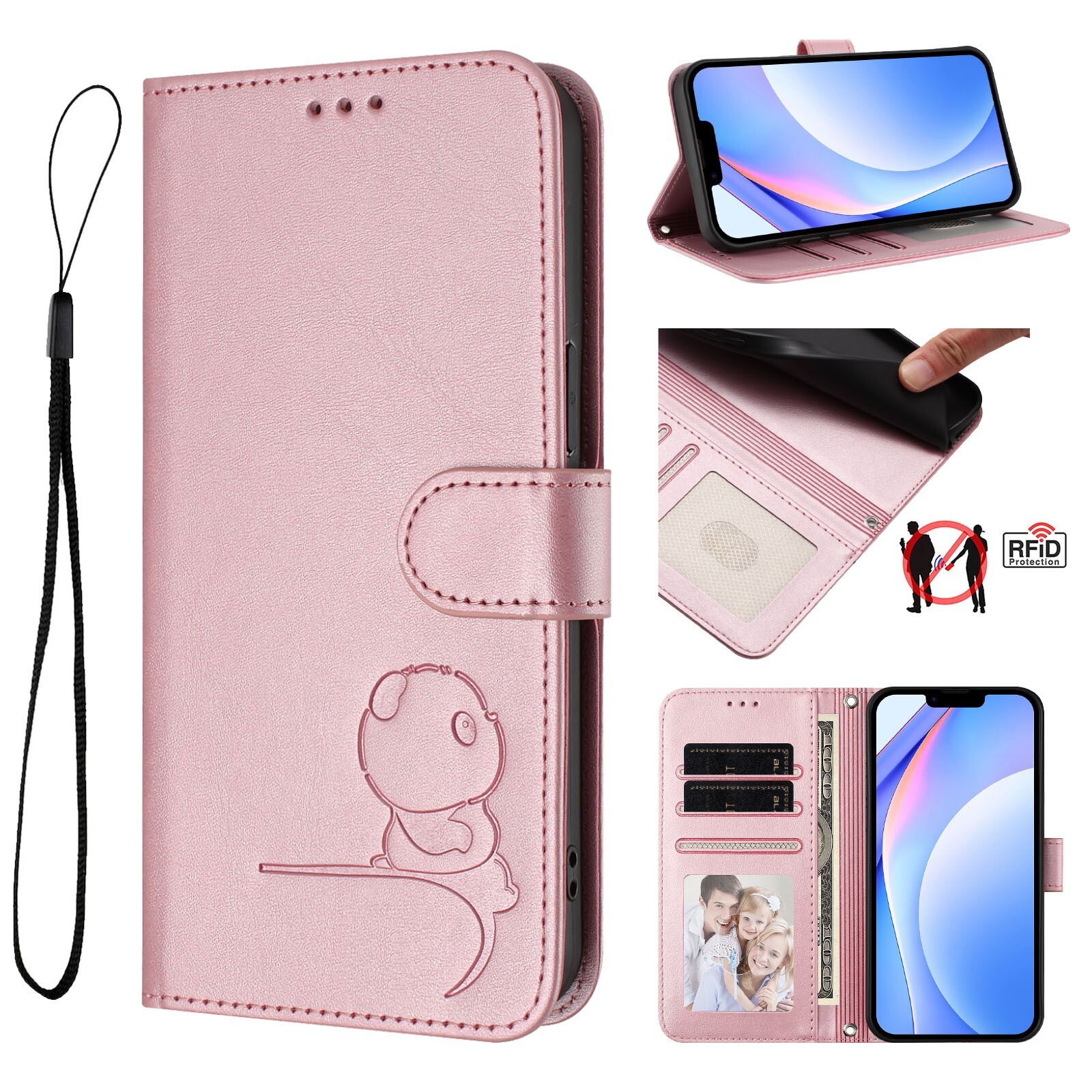 Flip Leather Panda Cat Wallet Cover Case For S26 S25 S24 S22 S21 S23 Note 20