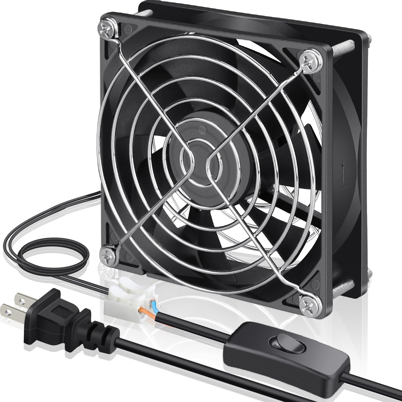 90Mm EC Axial Cooling Fan 92Mm X 25Mm AC 110V 115V 120V 220V 240V Dual Ball Bear