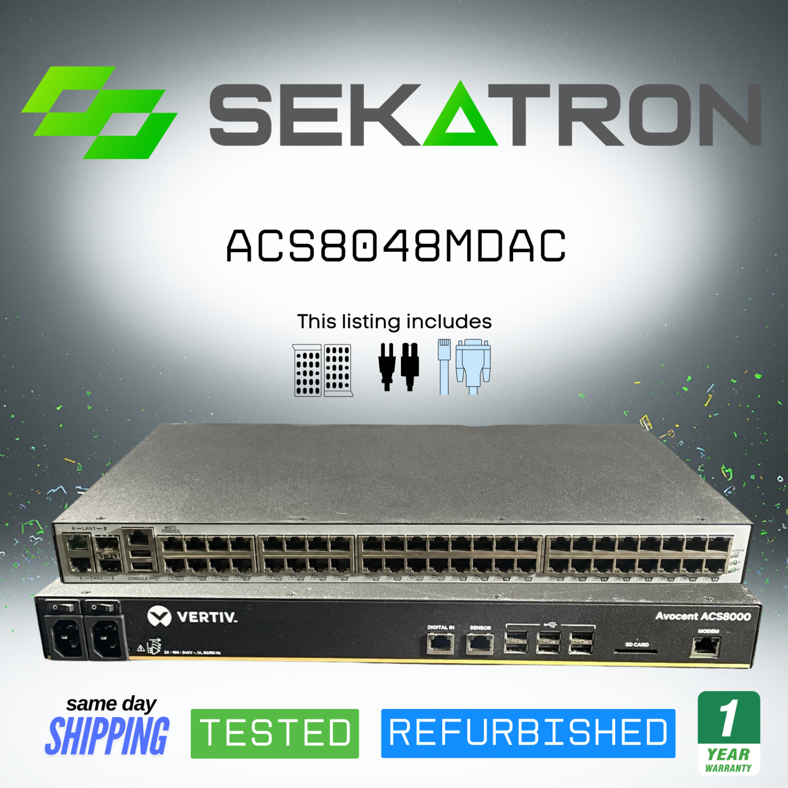 🌐 Vertiv Avocent ACS8048MDAC 48-Port Console Server ⚡ FastShip