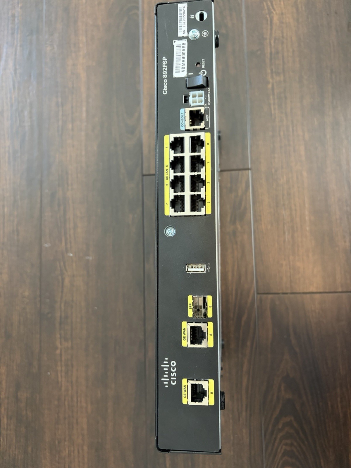 Cisco 892FSP Integrated Services Router 8 Port C892FSP-K9 V02 w/ Power Adapter