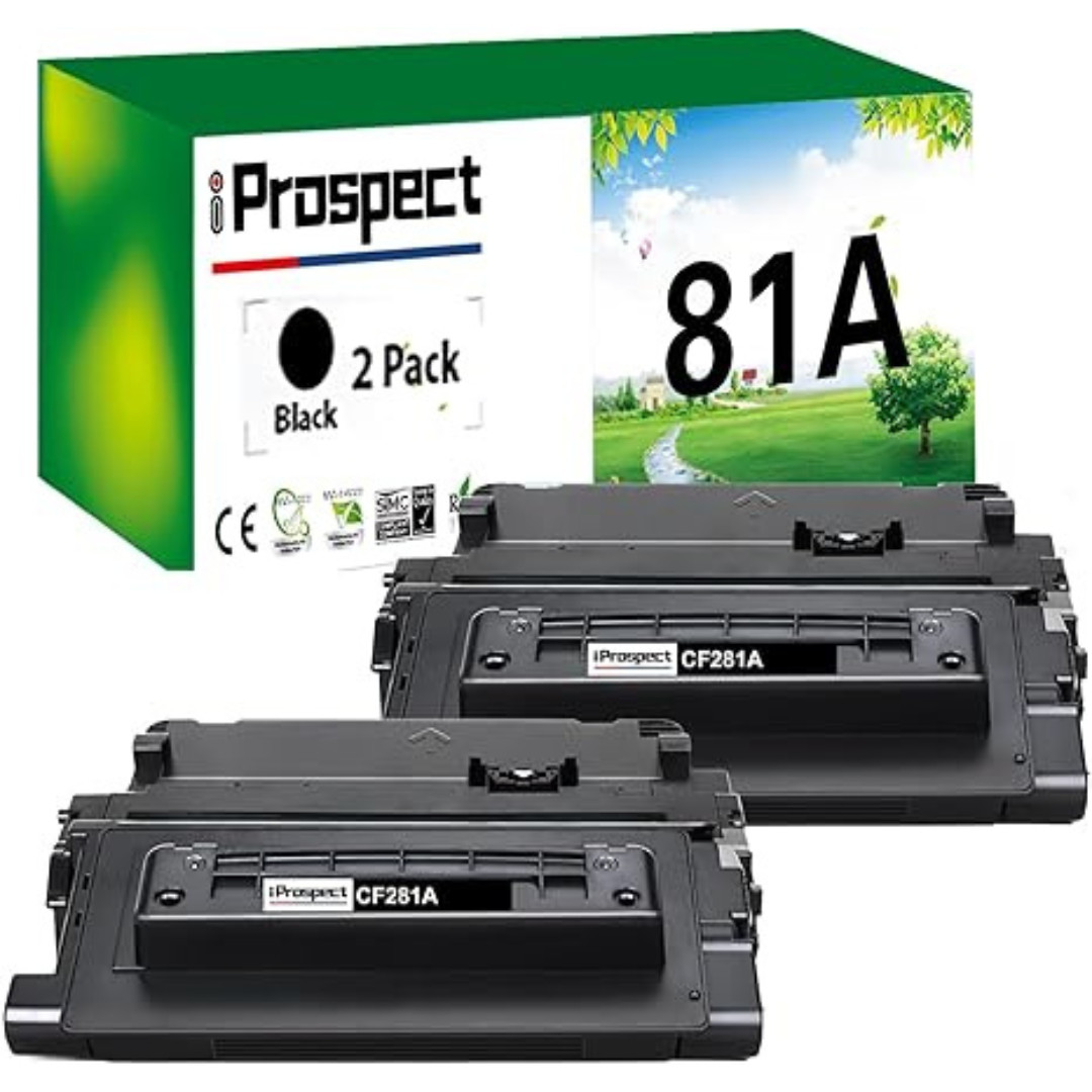 2-PACK iProspect CF281A Black Toner Cartridge Compatible for HP 81A - OPEN BOX