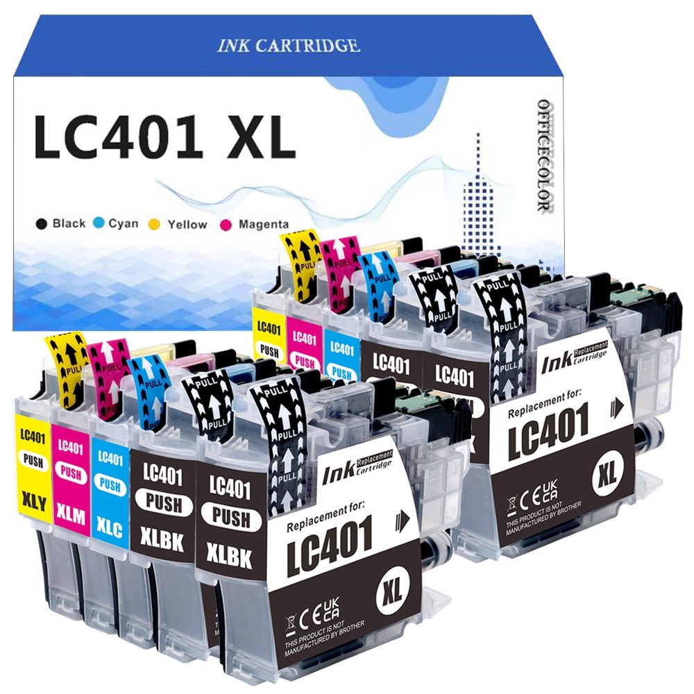 10pk LC401XL LC401 Ink Cartridge for Brother MFC-J1010DW J1012DW J1170DW J1800DW