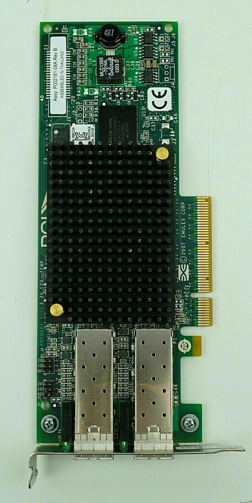 Lot of 2 SUN Oracle 7053434 8Gb/Sec PCI Express Dual FC HBA w/LP Bracket 