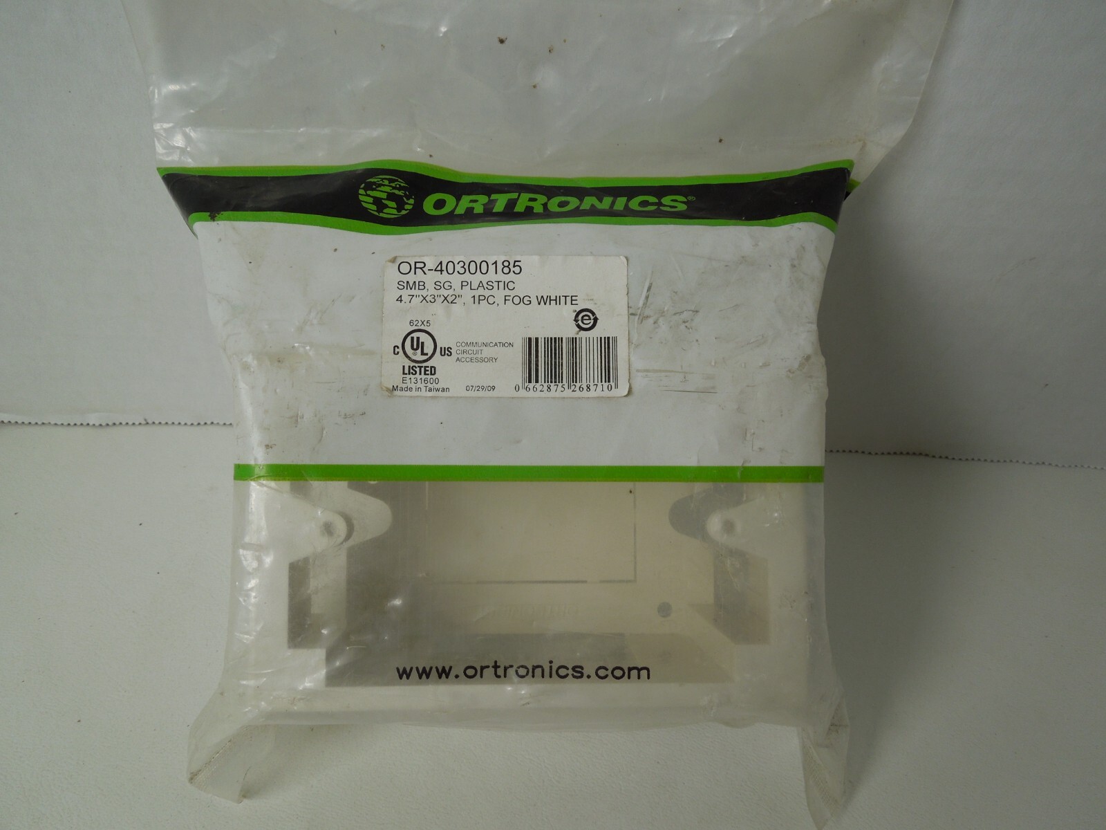 ORTRONICS OR-40300185 LEGRAND CLARITY SURFACE MOUNT BOX SINGLE GANG FOG WHITE