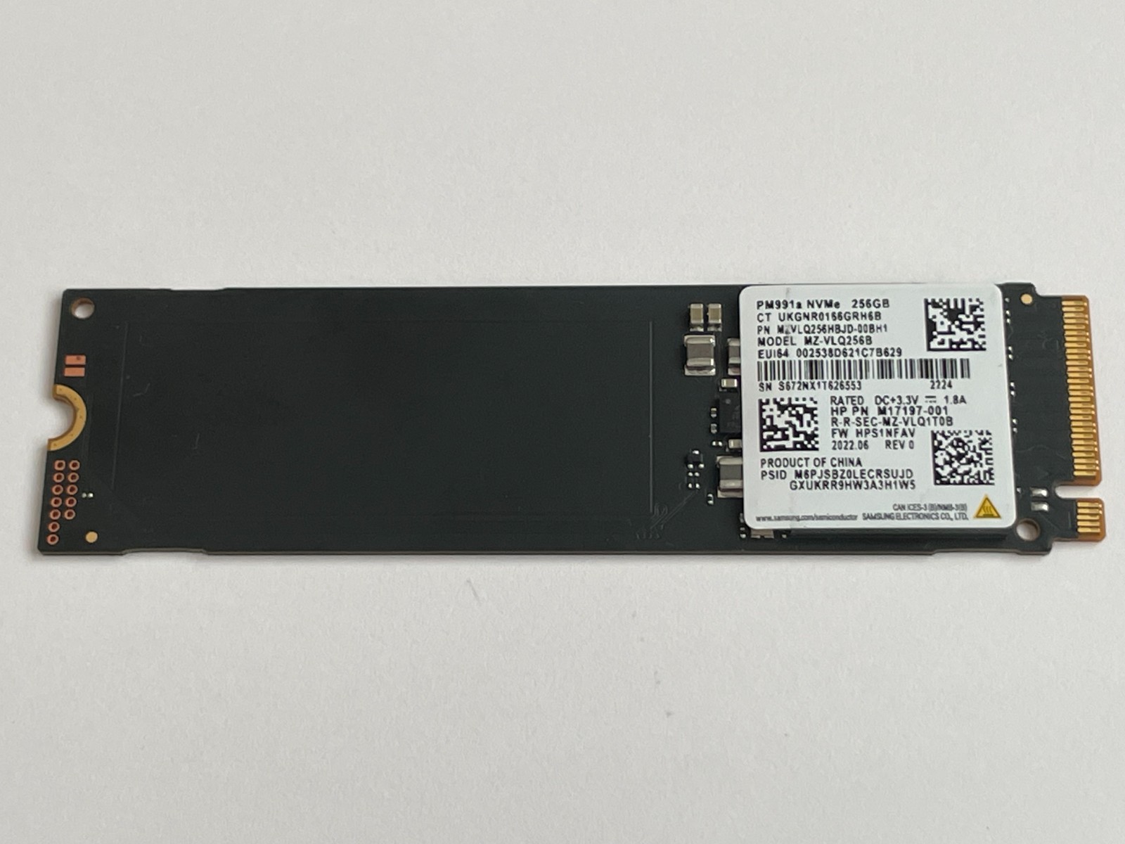 Samsung 256GB PM991a NVMe SSD Solid State Drive MZVLQ256HBJD-00BH1 MZ-VLQ256B