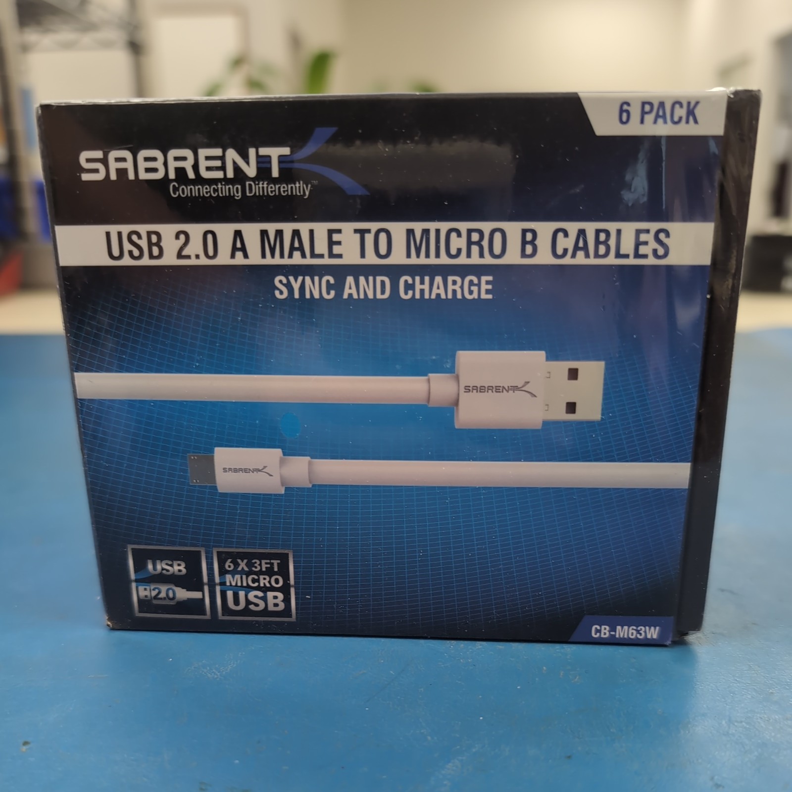 Sabrent CB-M63W 6-Pack Micro USB Cables USB 2.0 A Male to Micro B 6 pcs