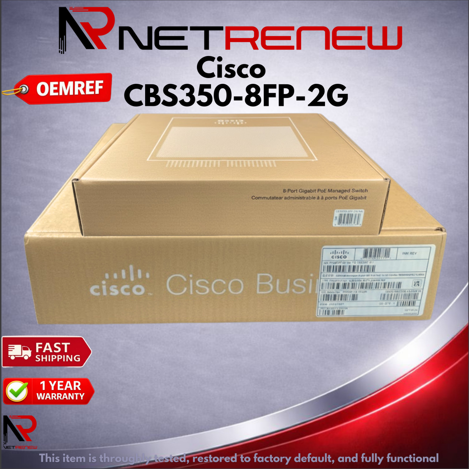 Cisco CBS350-8FP-2G Refresh  8 Port PoE Smart Eligible Switch