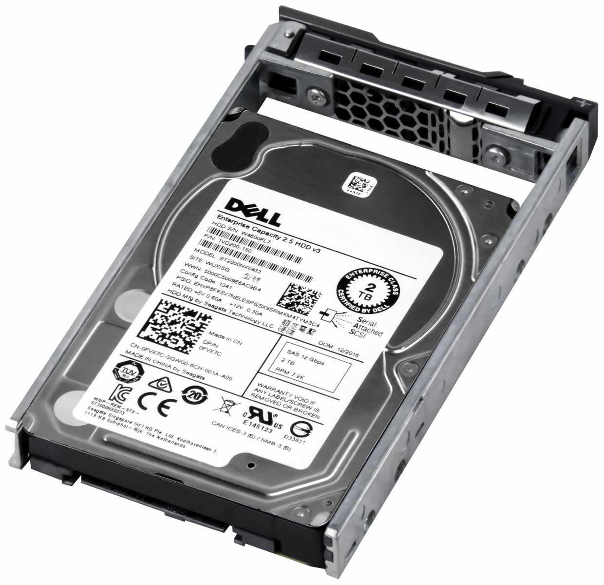 Dell 0FVX7C ST2000NX0433 2TB 7200RPM 128MB SAS-3 2.5" Internal HDD Hot Swap