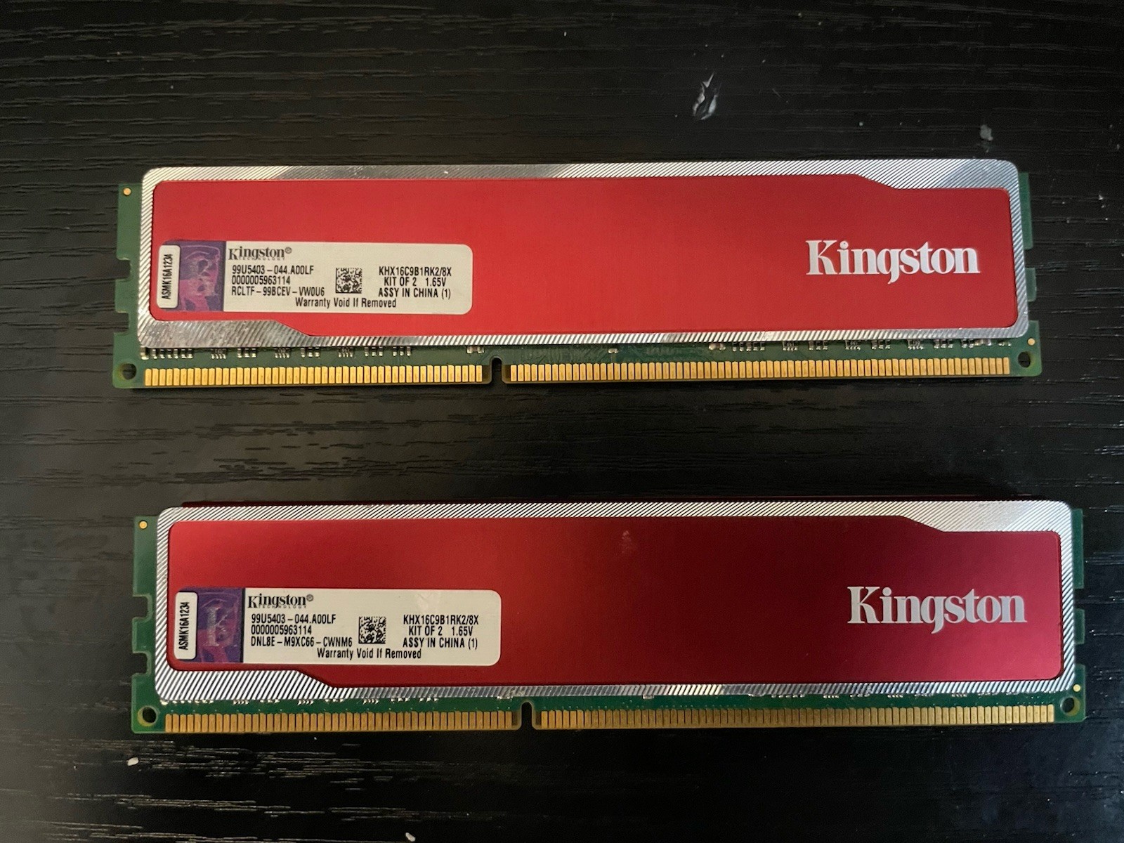 16GB Kingston Hyper x Red DDR3-1600 DIMM PC3 KHX16C9B1RK2/8X RAM - 2 X 8 GB